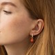 Сережки з коралом (червоне золото) с08755
