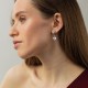 Сережки "Конюшина" в білому золоті с09473