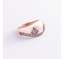 Золота каблучка "Конюшина" (фіаніти) к06522