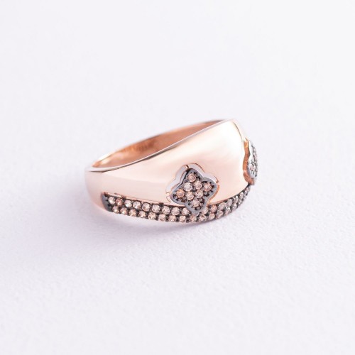 Золота каблучка "Конюшина" (фіаніти) к06522