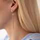 Золотые серьги "Сердечки" с цепочками (фианиты) с07826