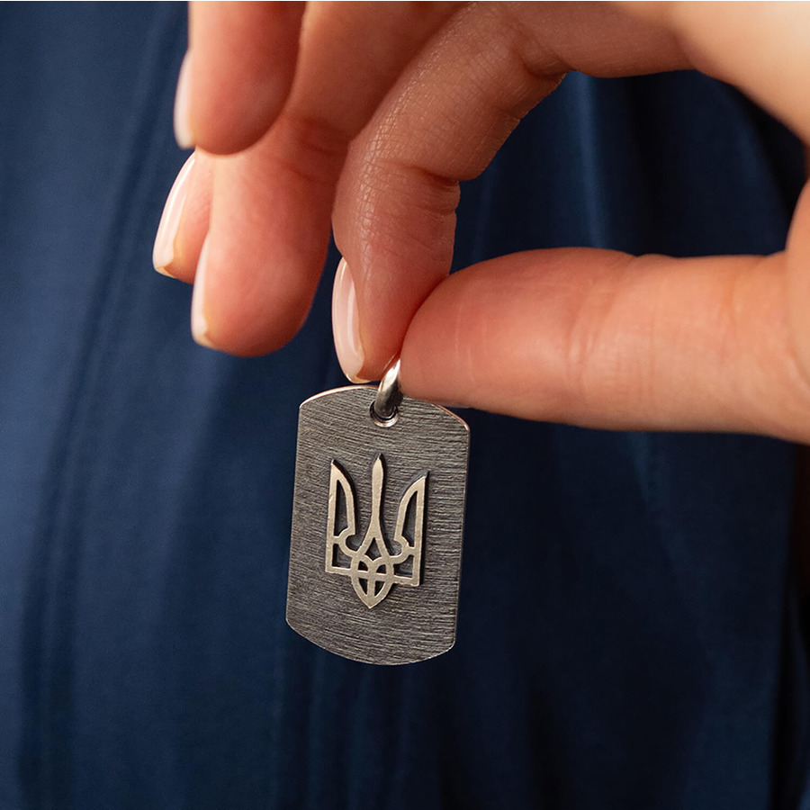 Срібний жетон "Герб України - Тризуб" (можливе гравіювання) 133206