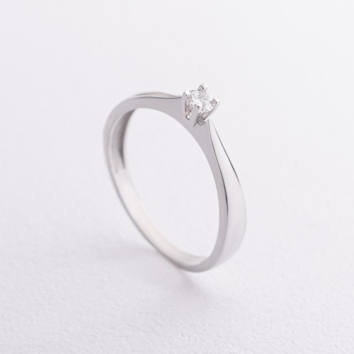 Помолвочное серебряное кольцо с фианитом 1703