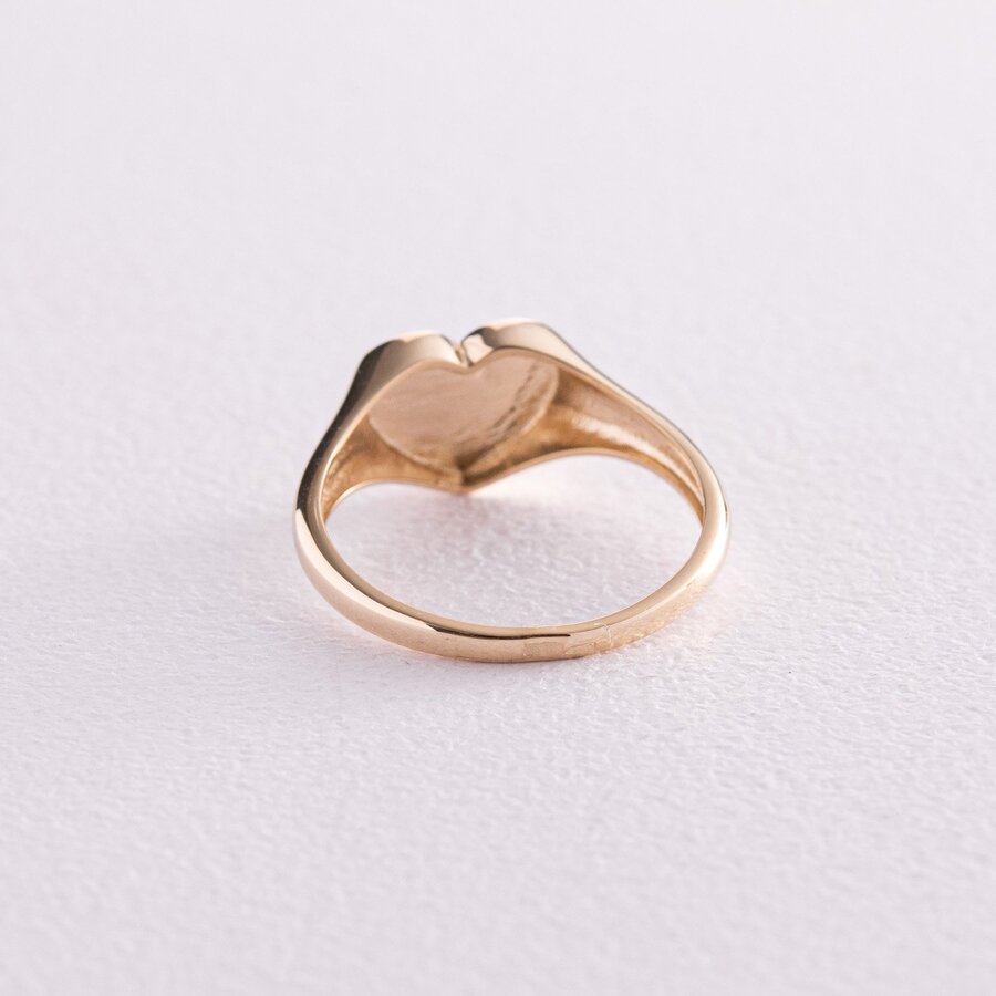 Кольцо "Сердечко" в желтом золоте (возможна гравировка) к07136