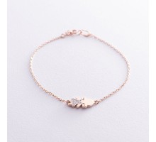 Золотий браслет "Дівчинка" (фіаніт) б03958