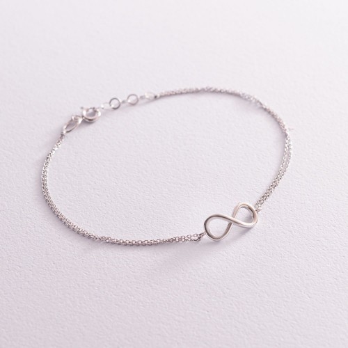 Браслет "Нескінченність" в білому золоті б04854