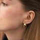 Сережки - кільця "Грані" у жовтому золоті с09303