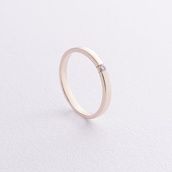 Помолвочное золотое кольцо с фианитом к08161