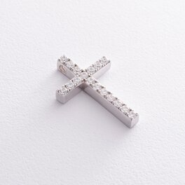 Срібний хрестик з фіанітами (кулон під чокер) 1101Pф