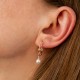 Серьги - кольца "Фантазия" с жемчугом (красное золото) mini с09627