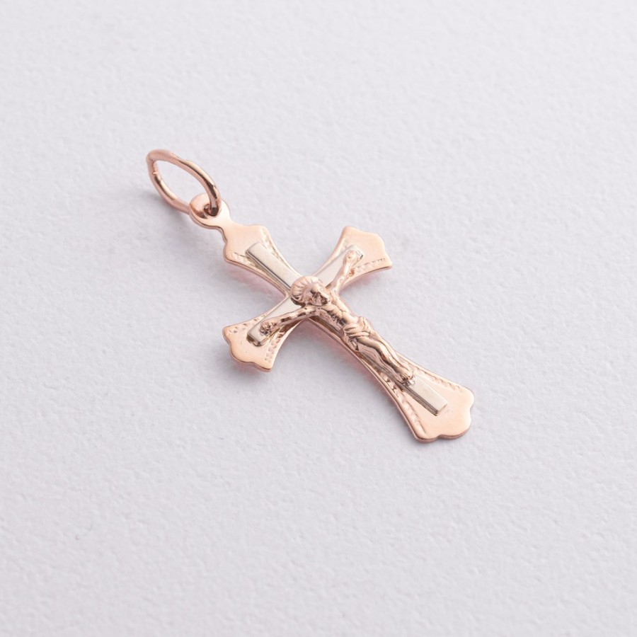 Золотой крестик "Распятие. Спаси и Сохрани" (на укр. языке) 2816200