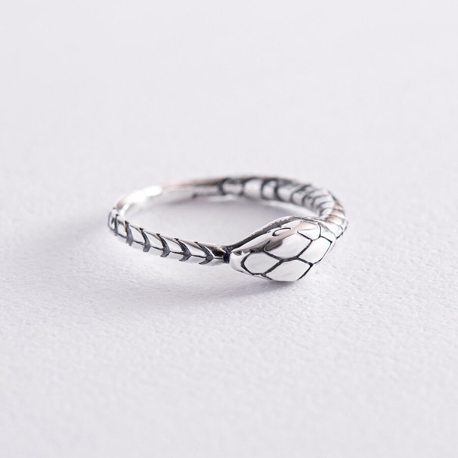 Серебряное кольцо "Змей Уроборос" 112553