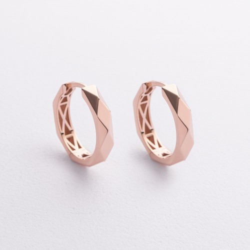 Сережки - кільця в червоному золоті с09311