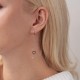 Золоті сережки "Сердечка" на ланцюжку (фіаніти) с07227