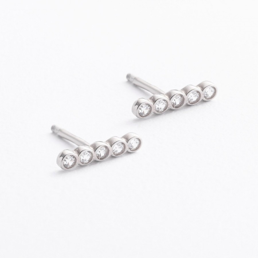 Срібні сережки - пусети з фіанітами 902-01613