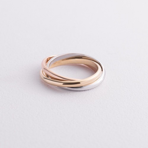 Каблучка з трьох кольорів золота к06703