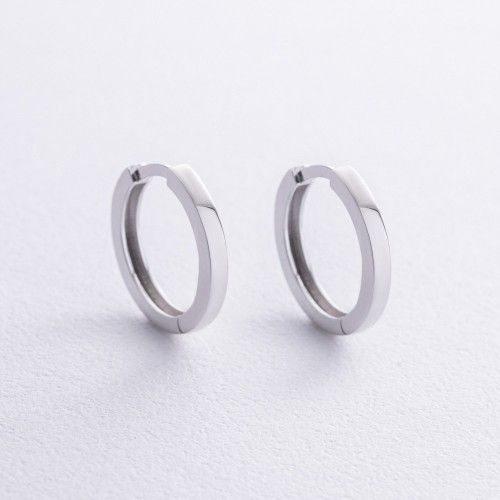 Серьги - кольца в белом золоте с08767