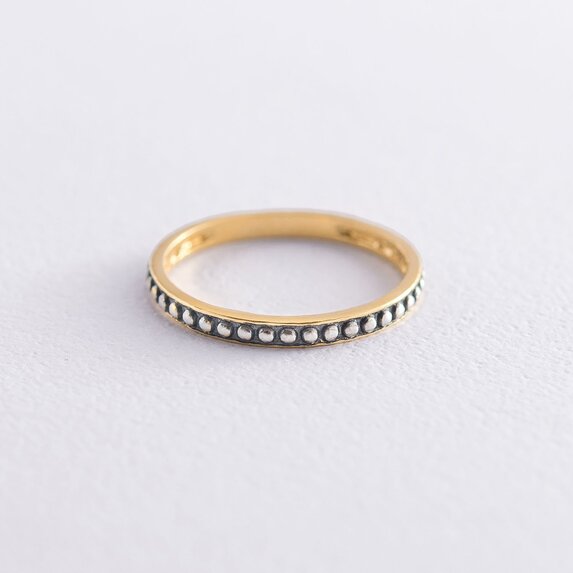 Кольцо в серебре (позолота, чернение) 112302