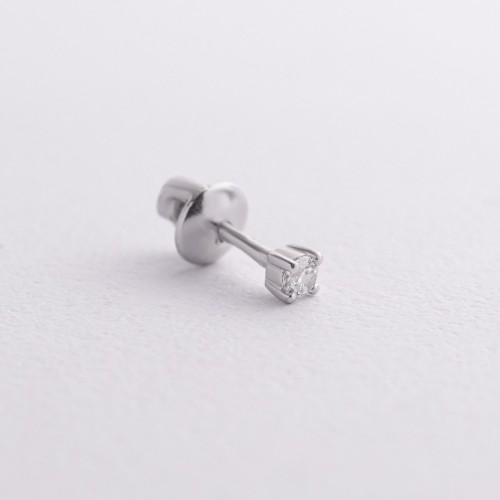 Серебряная моносерьга с фианитом 2299/1p-CZ