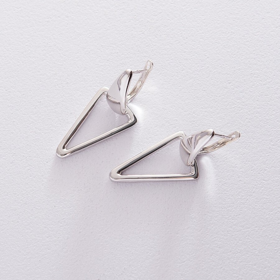 Срібні сережки "Трикутники" 122502