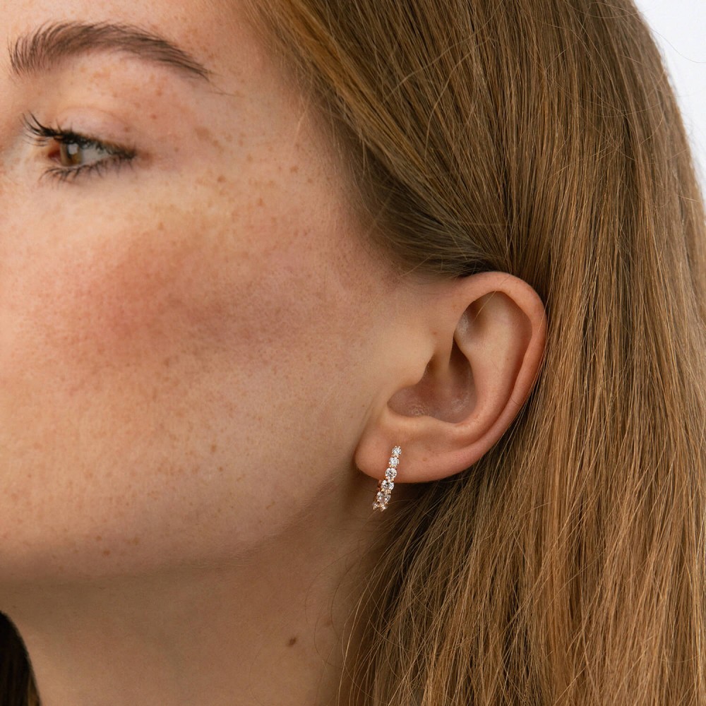 Золоті сережки з фіанітами с08909 Золоті сережки з фіанітами с08909