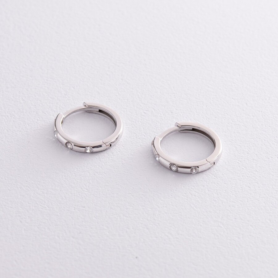 Серебряные серьги - кольца (фианиты) OR110510