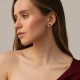 Серебряные серьги - пусеты "Сердечки" (рубины, куб. цирконий) 2495/1р-HRUB