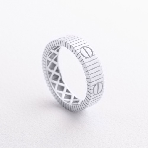 Кольцо "Love" в белом золоте к08452