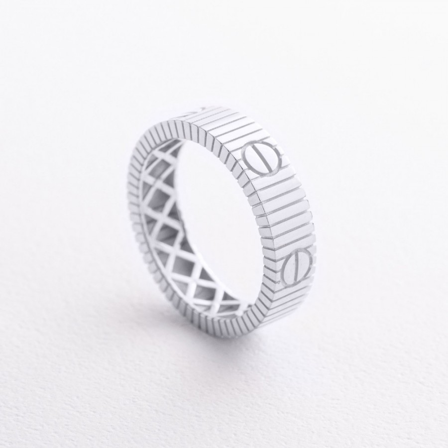 Кольцо "Love" в белом золоте к08452