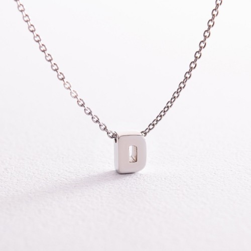 Серебряное колье с буквой "D" 1105 D