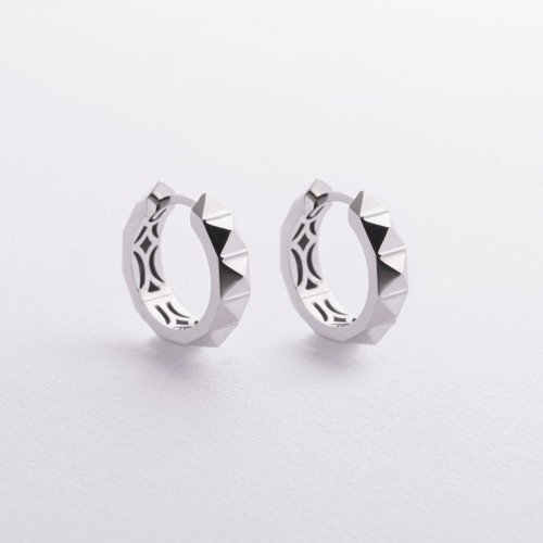 Сережки - кільця в білому золоті с09368