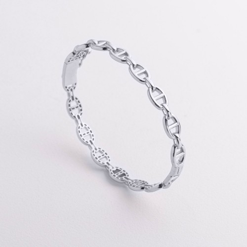 Жесткий браслет "Helen" в белом золоте б05757