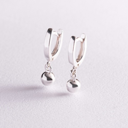 Серебряные серьги "Шарики" 123120