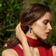 Серьги с бирюзой (белое золото) с08549