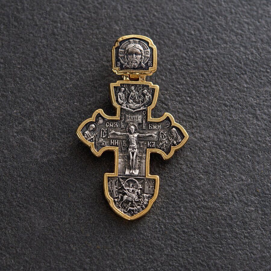 Срібний хрест (чорніння, позолота) 132729