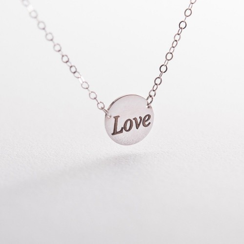 Серебряное колье с гравировкой "Love" 18975л