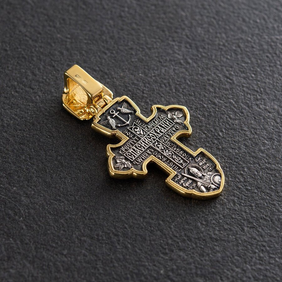 Серебряный крест (чернение, позолота) 132729