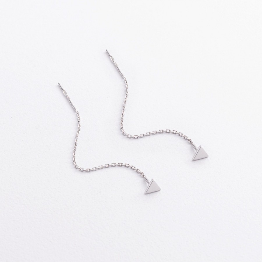 Срібні сережки - протяжки "Трикутники" 902-01552