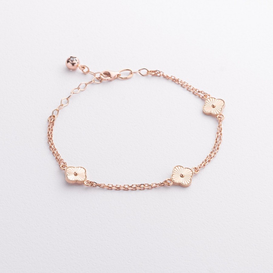 Золотой браслет "Клевер" б05798