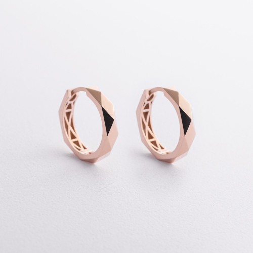 Серьги - кольца в красном золоте с09431