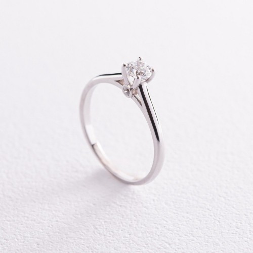 Помолвочное кольцо с фианитами (белое золото) к07168