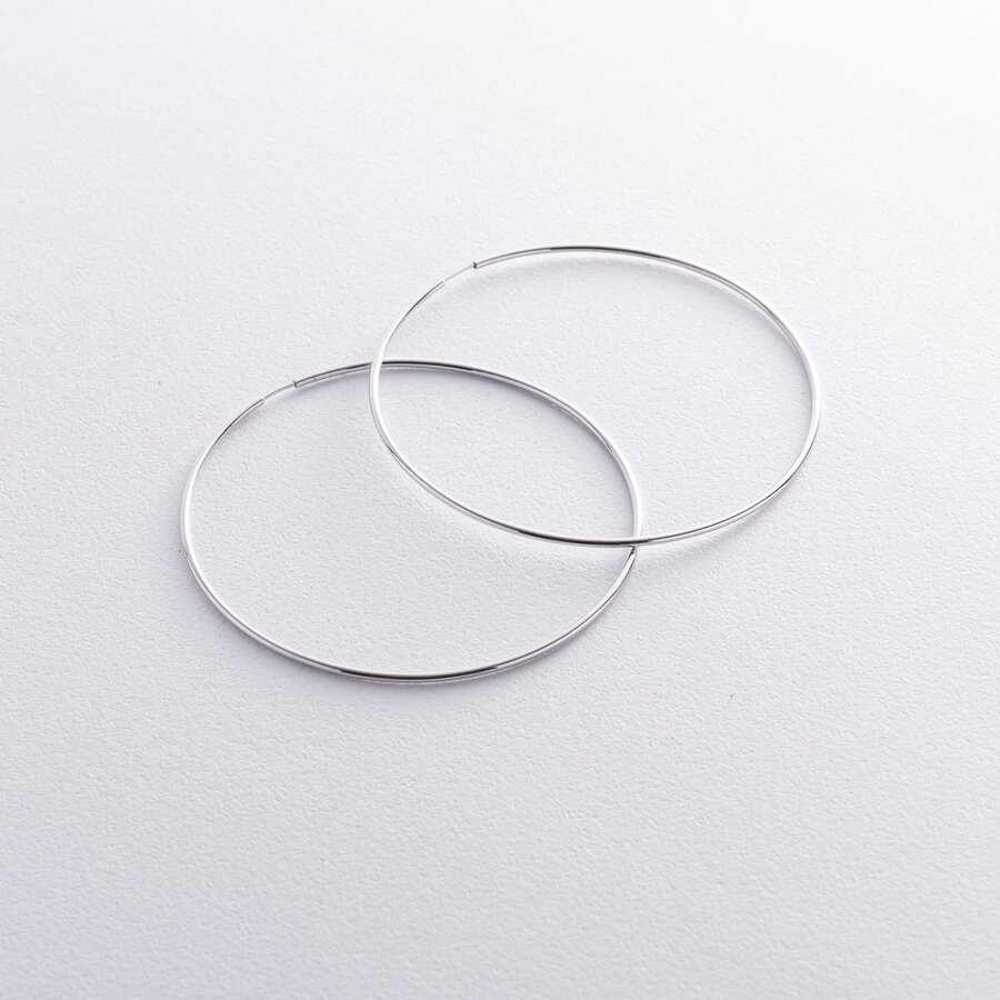 Сережки - кільця в білому золоті (5.3 см) с08532