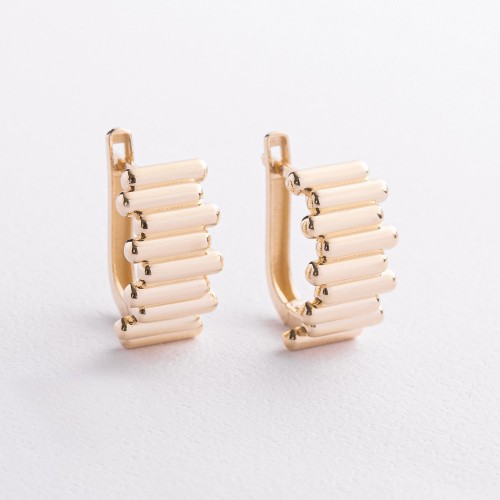 Серьги "Agnes" в желтом золоте с09715