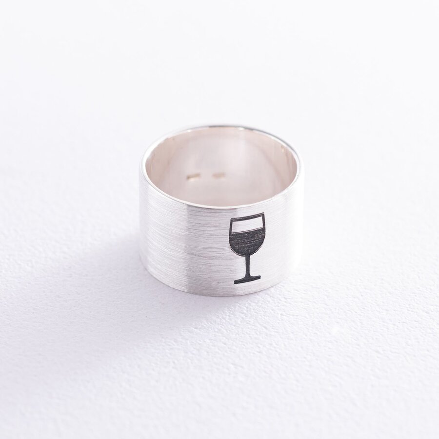 Срібна каблучка "Келих вина" (матове) 112143б