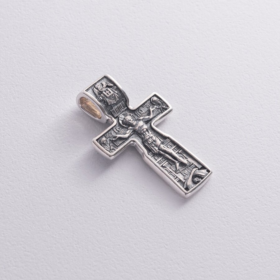 Срібний хрест з розп'яттям 133010