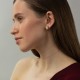 Серьги "Змеи" в желтом золоте (фианиты) с09461