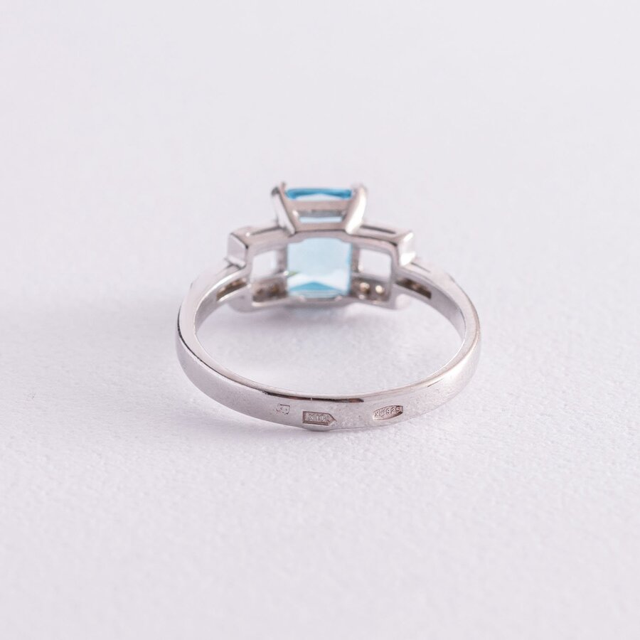 Серебряное кольцо (фианиты, кварц) 1520/1р-QSWB