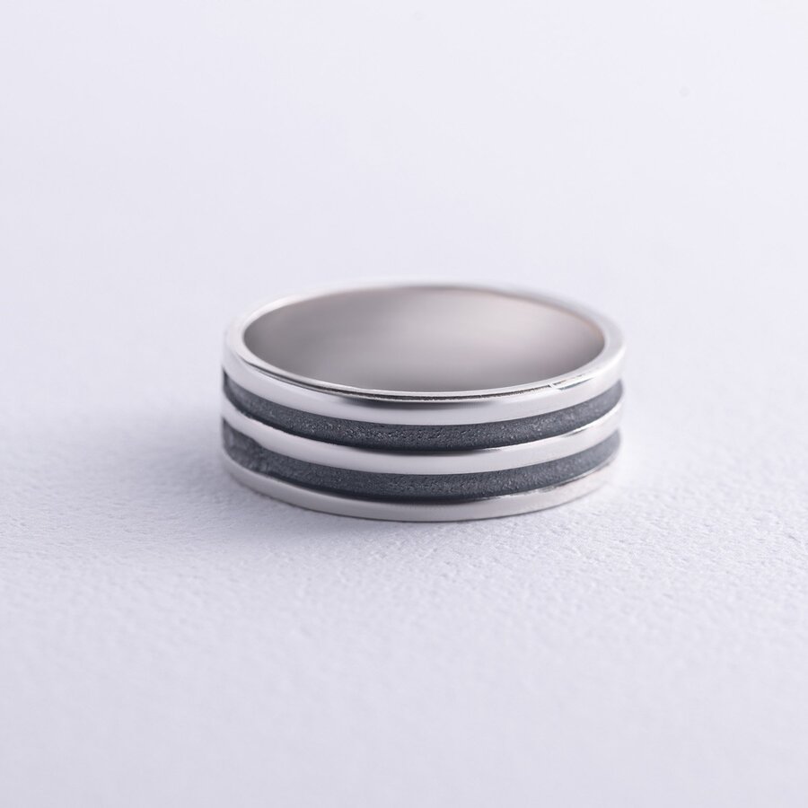 Серебряное кольцо "Линии" 11094