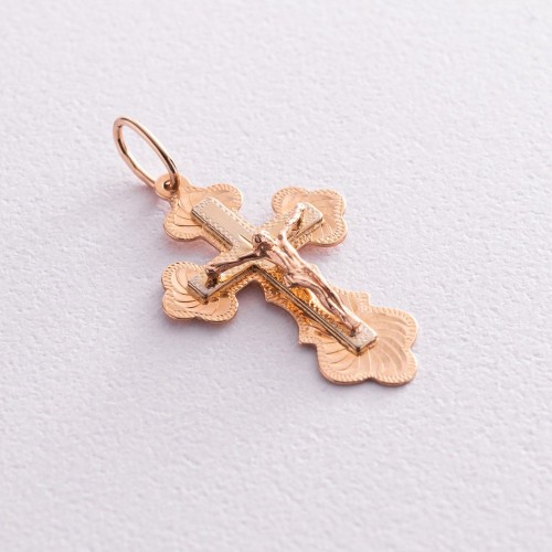 Золотой православный крестик п02435