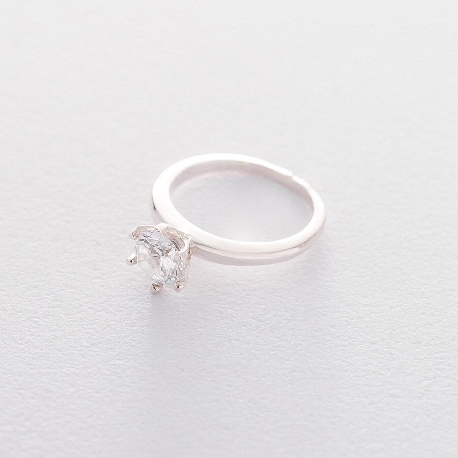 Серебряное помолвочное кольцо с фианитом 111864